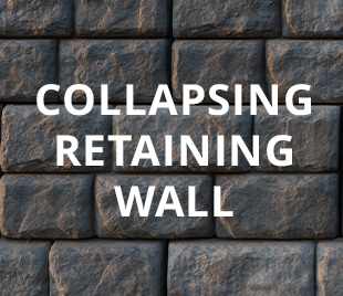 Warning Sign: Collapsing Retaining Wall